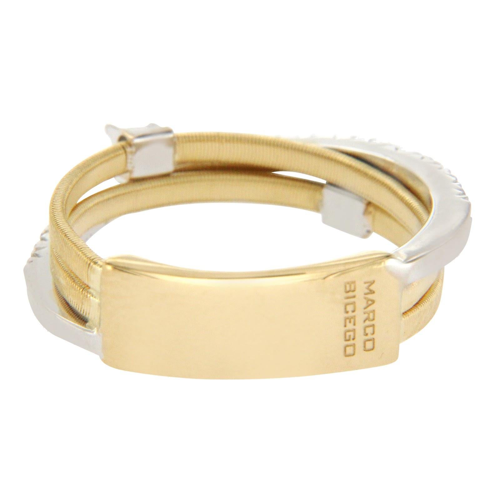 Women's Marco Bicego Yellow and White 18 Gold Diamond Bridal Wedding Band Ring