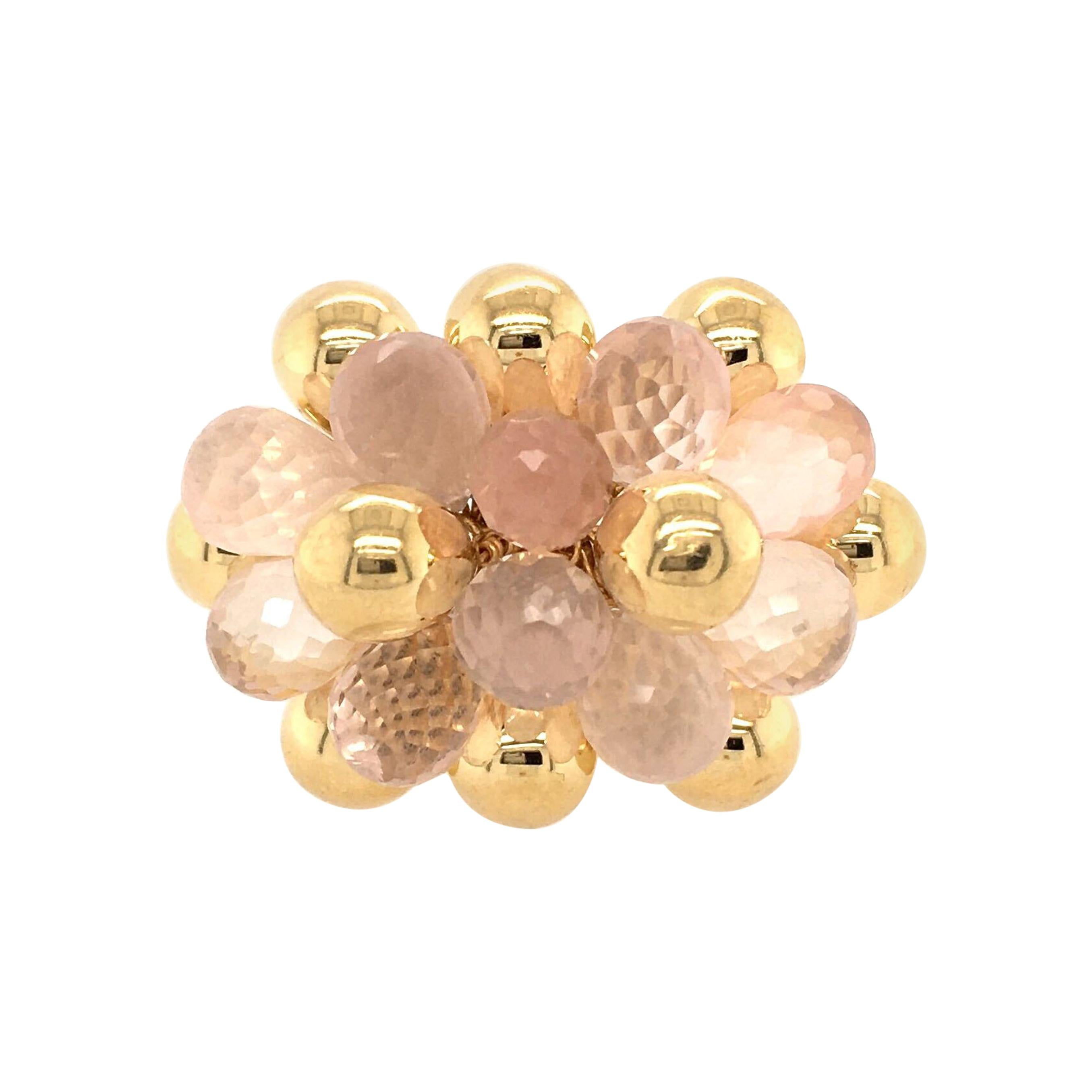 Marco Bicego Yellow Gold and Rose Quartz Ring