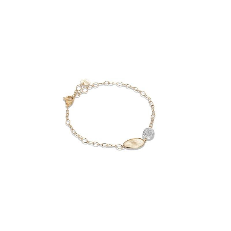 Marco Bicego® Lunaria Collection 18K Yellow Gold and Diamond Petite Double Leaf Bracelet
Length 6.25 inches 
Diamonds 0.09 total weight 
BB2591B


