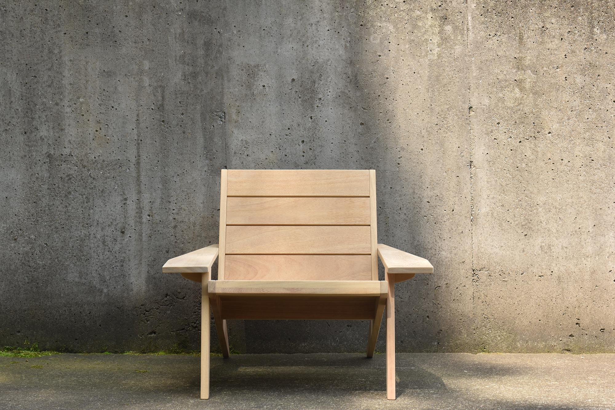 American Marco Bogazzi Modern Outdoor Adirondack Chair in Teak or Mahogany For Sale