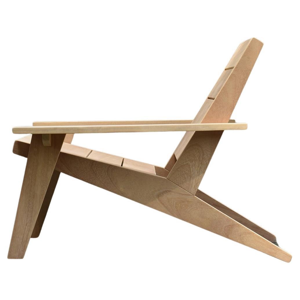 Marco Bogazzi Moderner Adirondack-Stuhl für den Außenbereich aus Teakholz oder Mahagoni