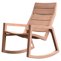 MarCo Bogazzi Modern Outdoor Rocking Chair in Teak or Mahogany