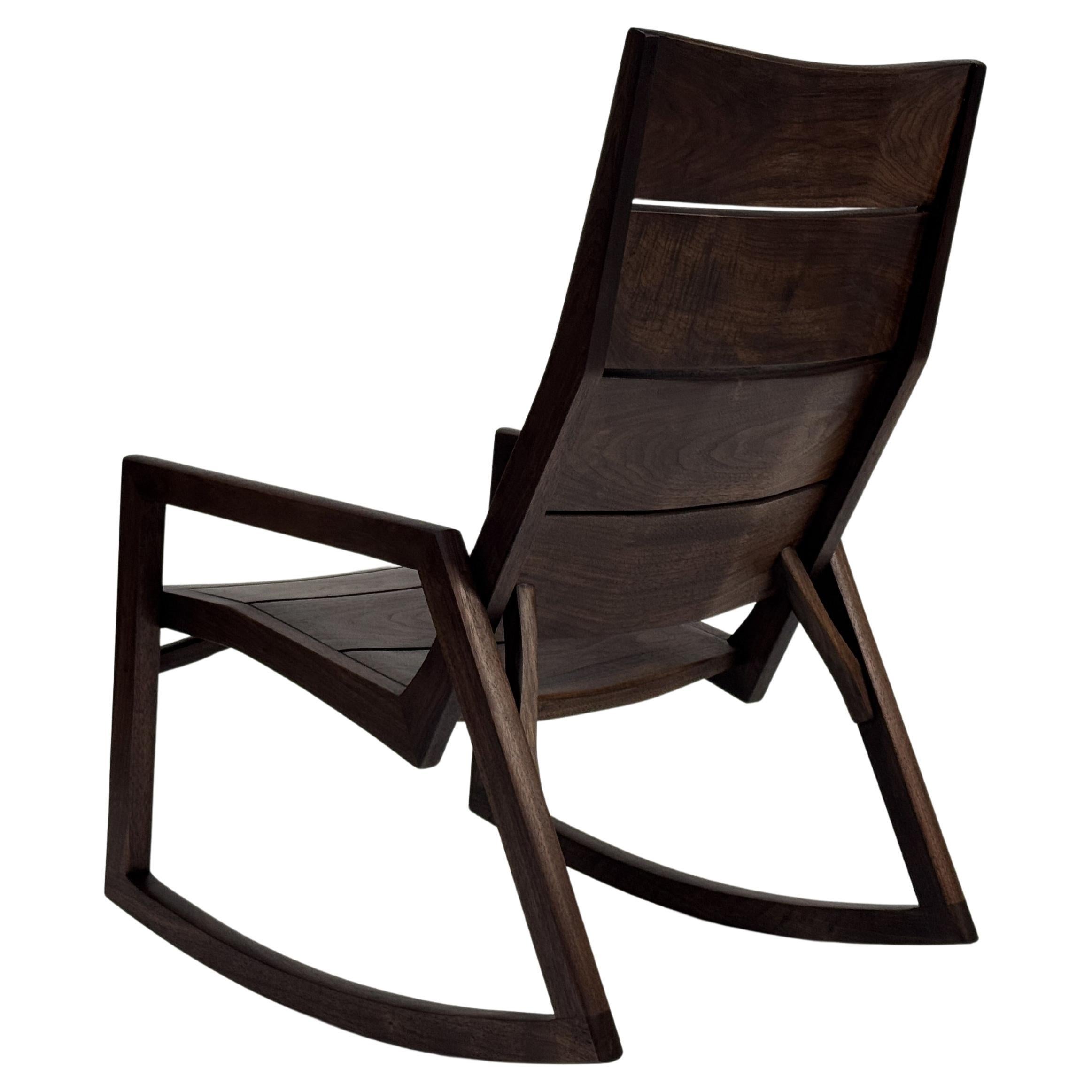 Marco Bogazzi Modern Rocking Chair in Walnut