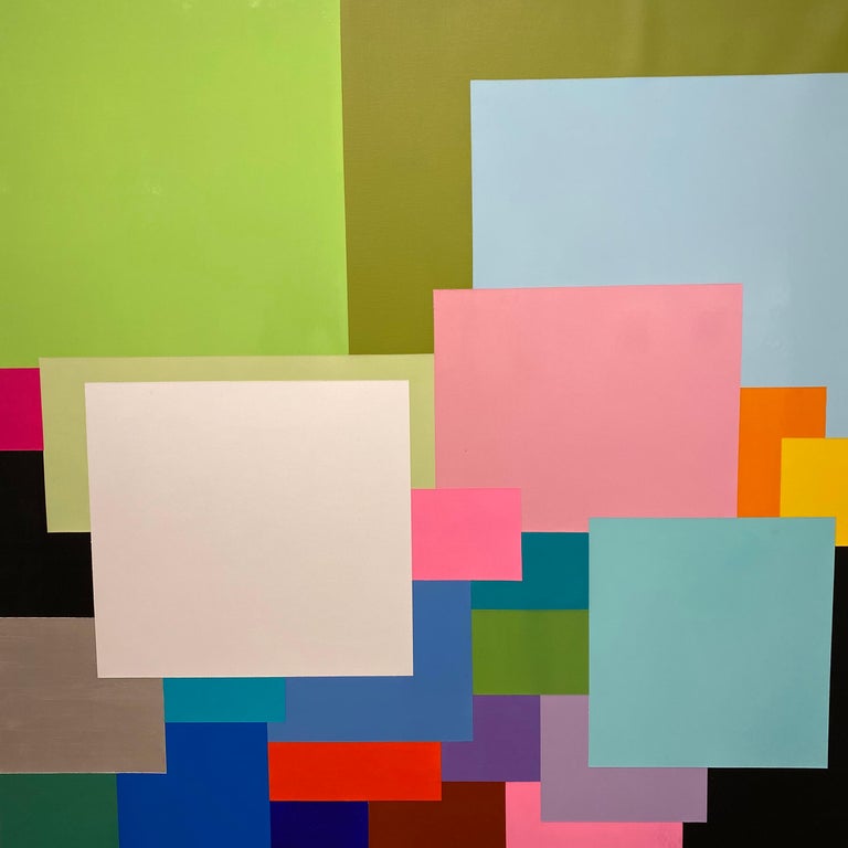 Marco Casentini Rose Garden Green And Bright Colored Hard Edge