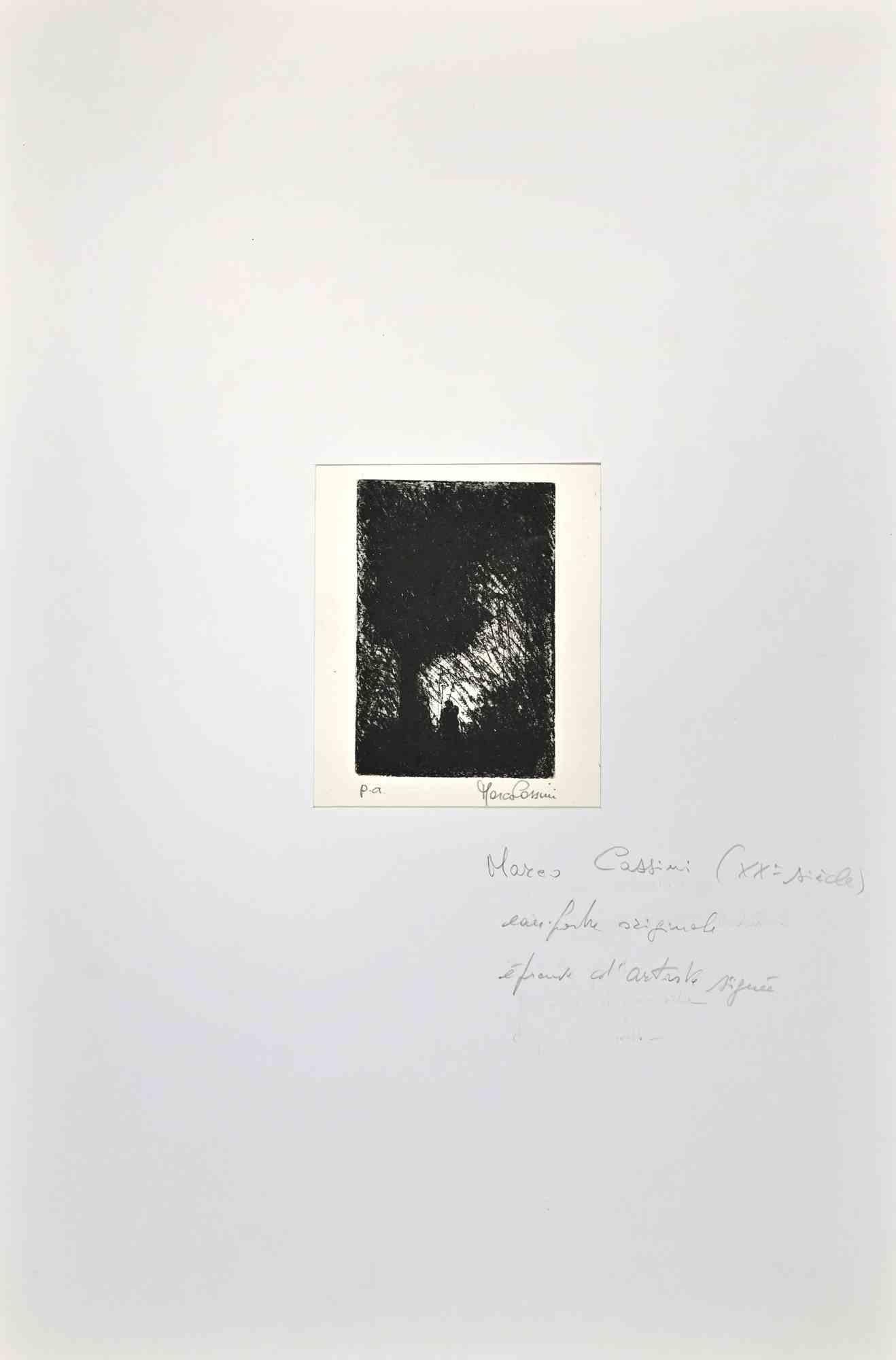 Shadow – Original-Radierung von Marco Cassini – 20. Jahrhundert im Angebot 1