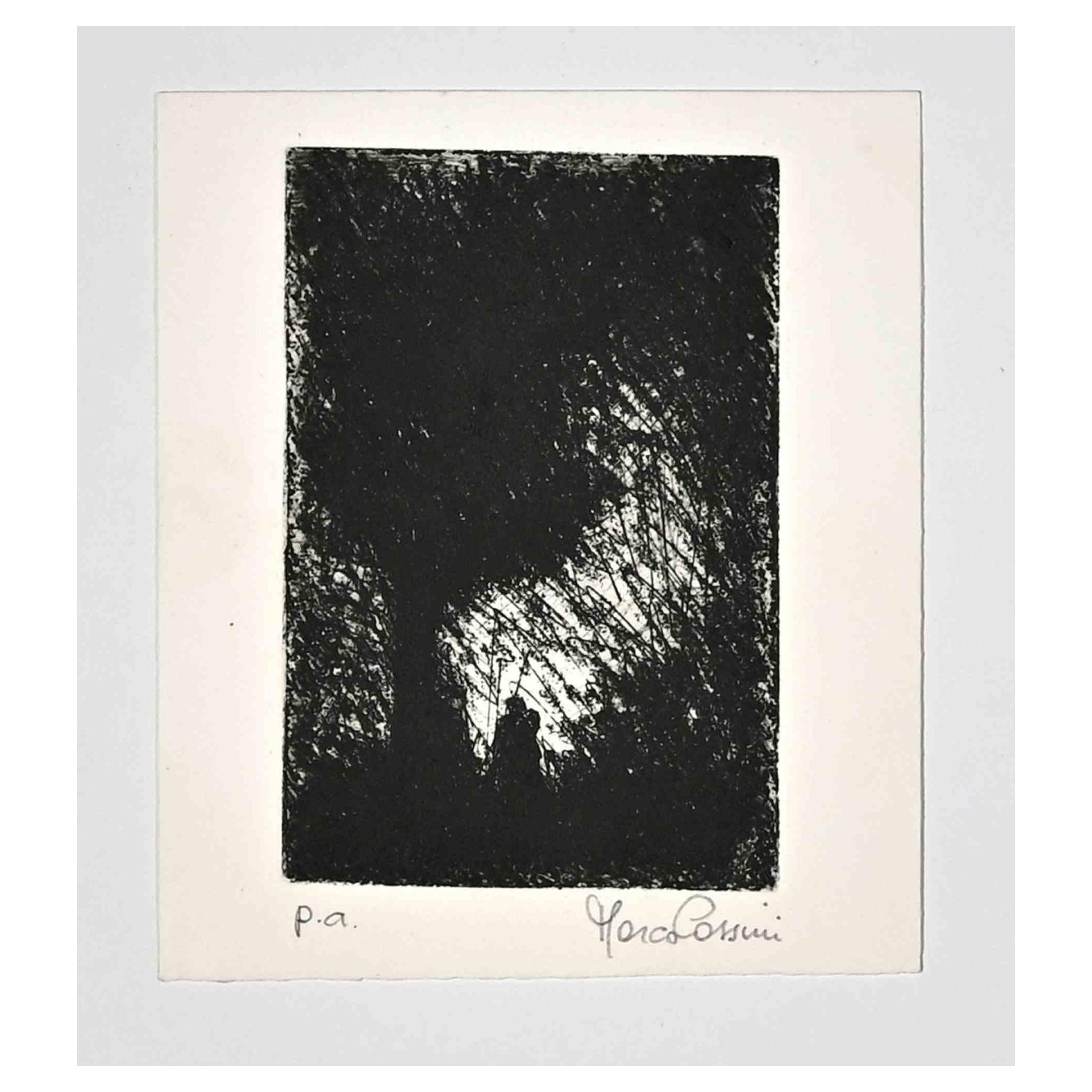 Shadow - Original Etching by Marco Cassini - 20th century