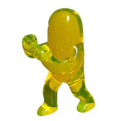 The Atomic Yellow Acrylic Fighter, Contemporary Sculpture, Pop Art, 21st Century