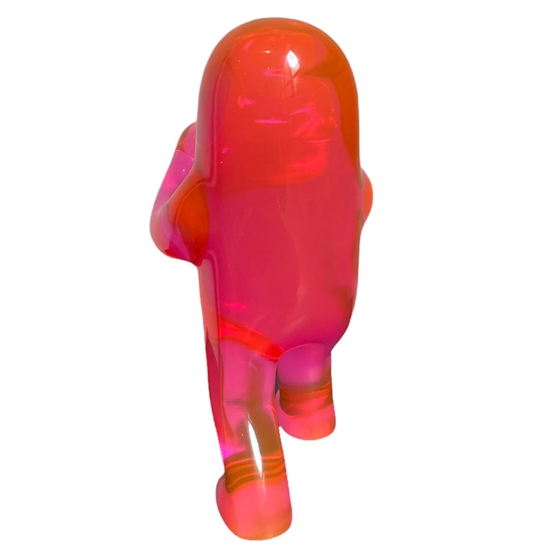 El Poder Luchador Rosa Acrílico, Escultura Contemporánea, Arte Pop, Siglo XXI - Sculpture Abstracto de Marco Colin