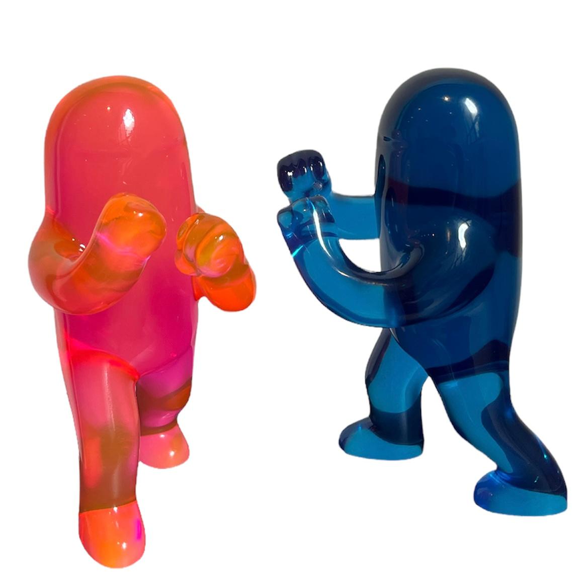 El Poder Luchador Rosa Acrílico, Escultura Contemporánea, Arte Pop, Siglo XXI 2