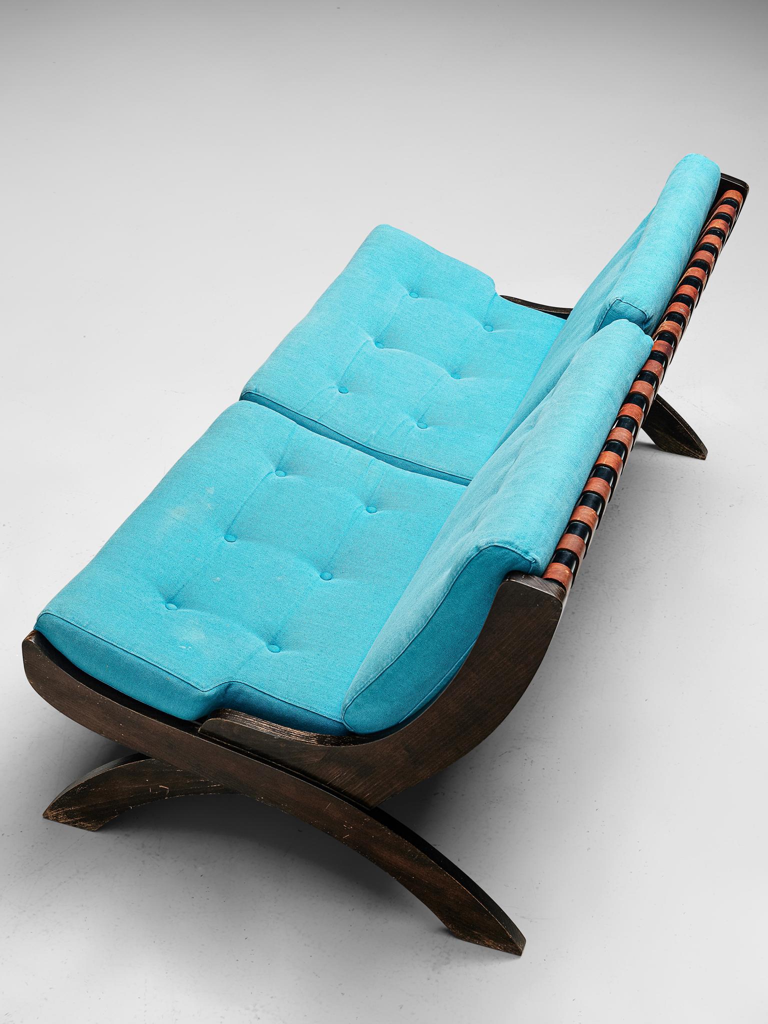 Leather Marco Comolli 'CP1' Sofa in Walnut