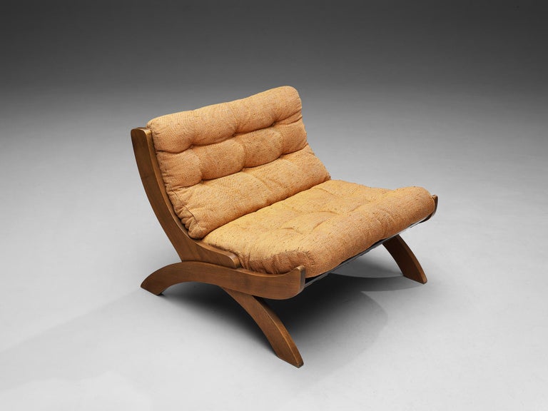 Mid-Century Modern Marco Comolli for ICF Lounge Chair in Walnut  For Sale