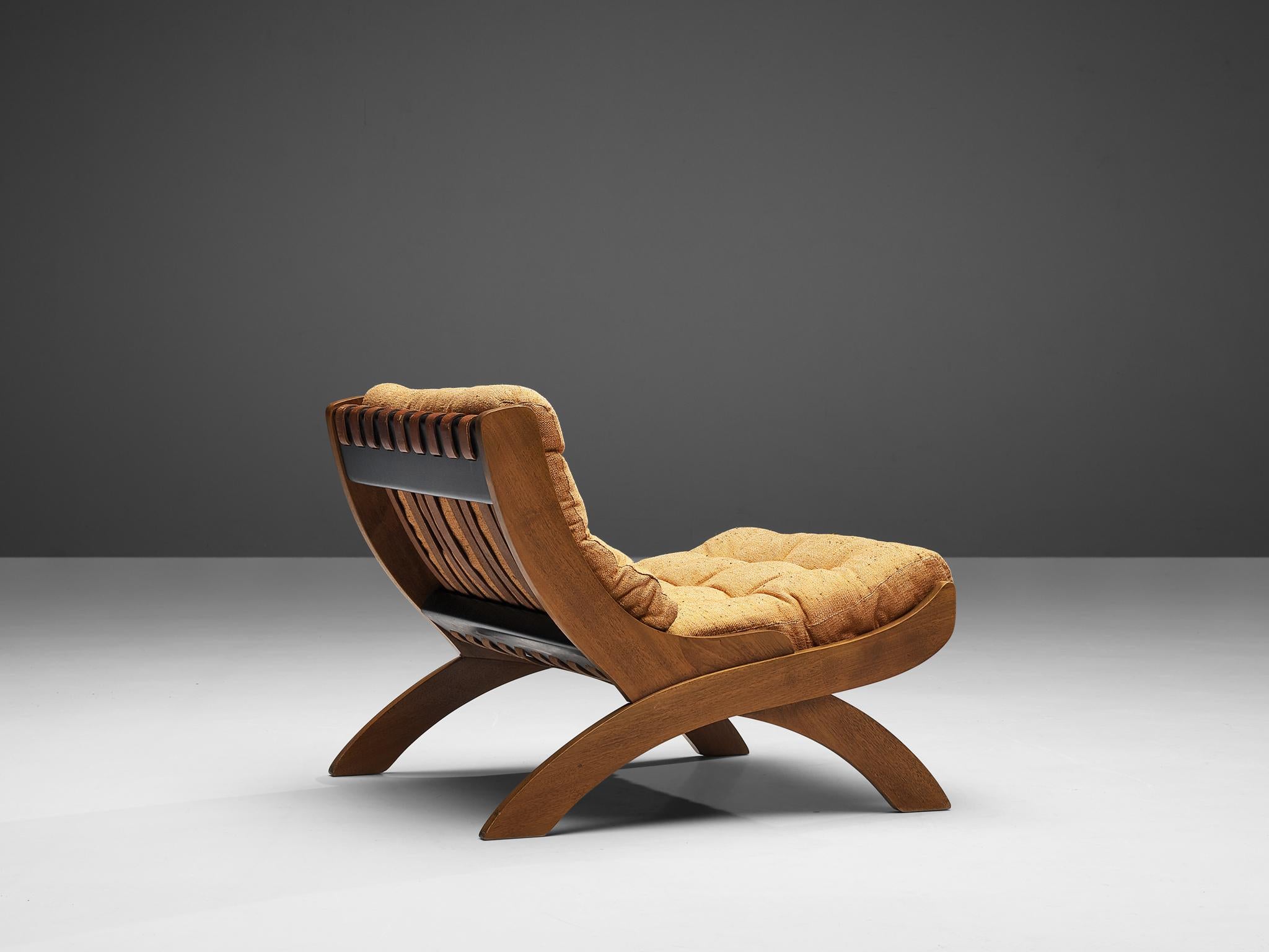 Marco Comolli fauteuil de salon en noyer pour ICF  Bon état - En vente à Waalwijk, NL