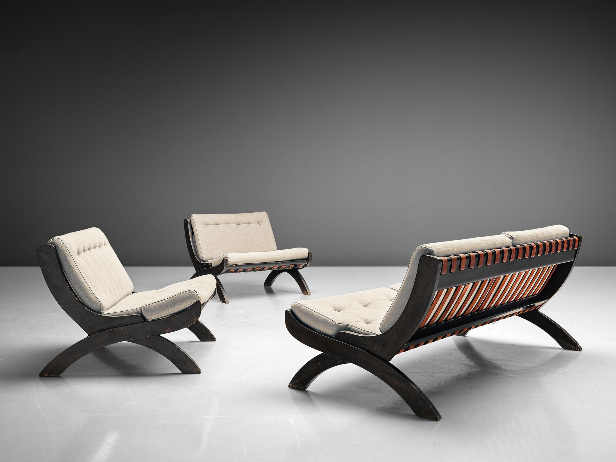 Marco Comolli Pair of 'CP1' Lounge Chairs in Walnut 3