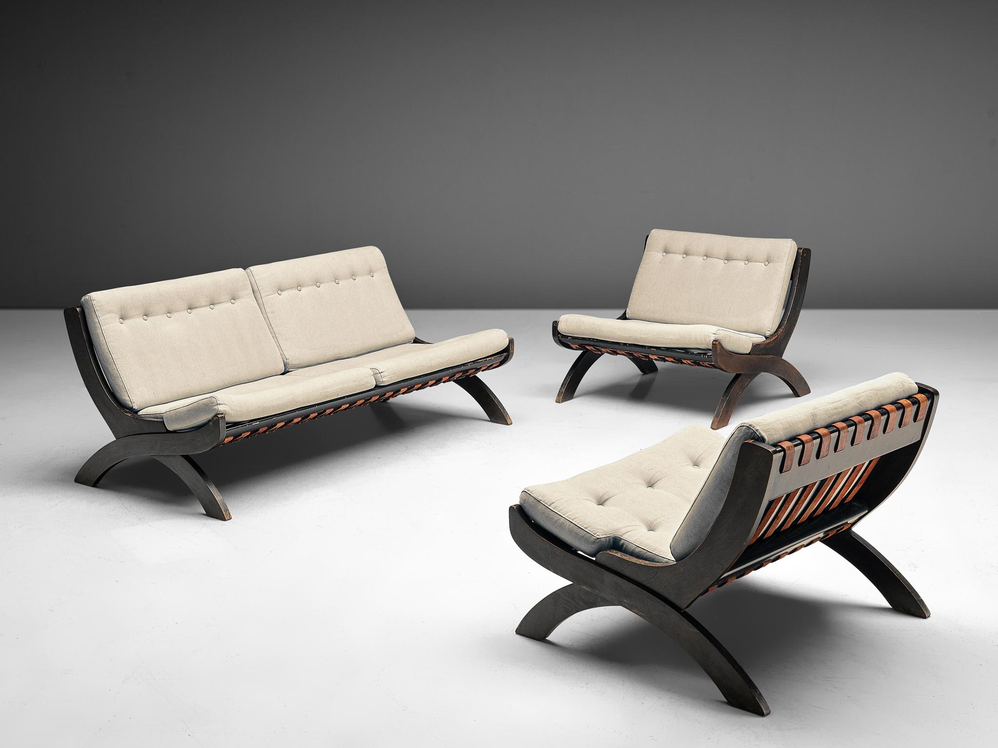 Marco Comolli Pair of 'CP1' Lounge Chairs in Walnut 2