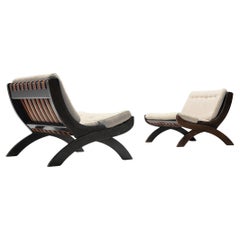 Marco Comolli Pair of 'CP1' Lounge Chairs in Walnut