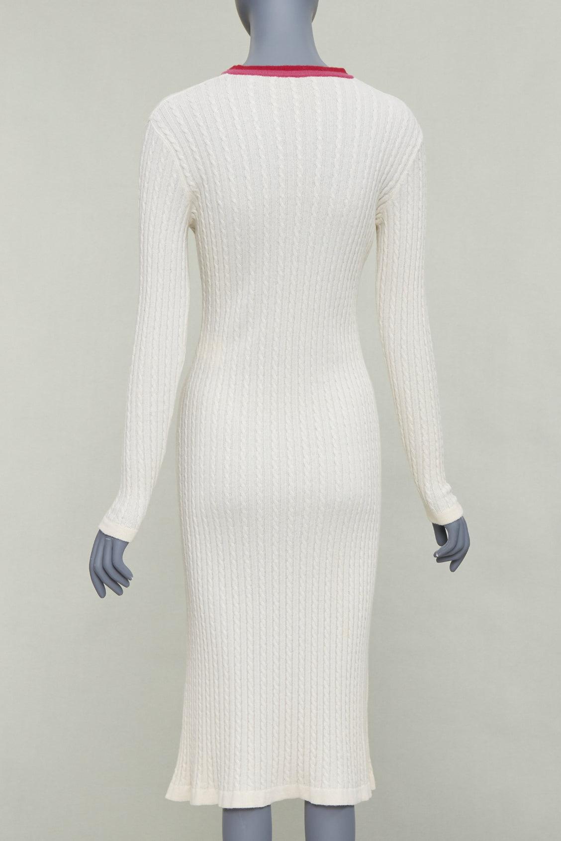 De las mujeres MARCO DE VINCENZO Vestido de punto acanalado a rayas 100% cachemira FR38 M en venta