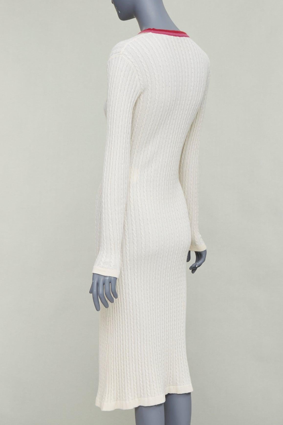 MARCO DE VINCENZO Vestido de punto acanalado a rayas 100% cachemira FR38 M en venta 1
