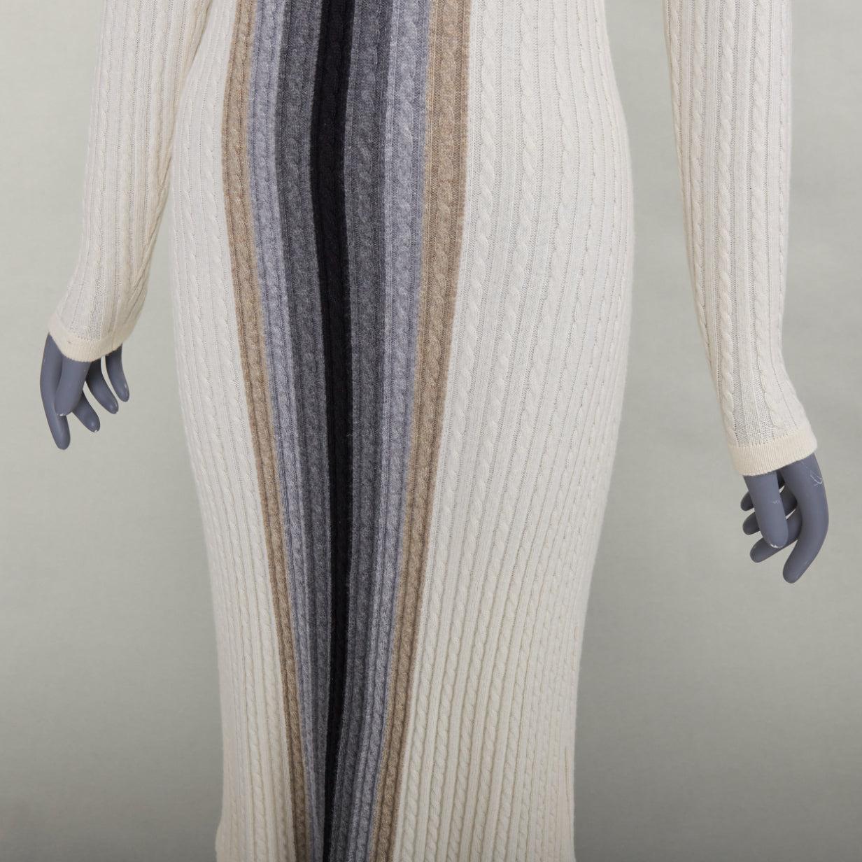 MARCO DE VINCENZO Vestido de punto acanalado a rayas 100% cachemira FR38 M en venta 2