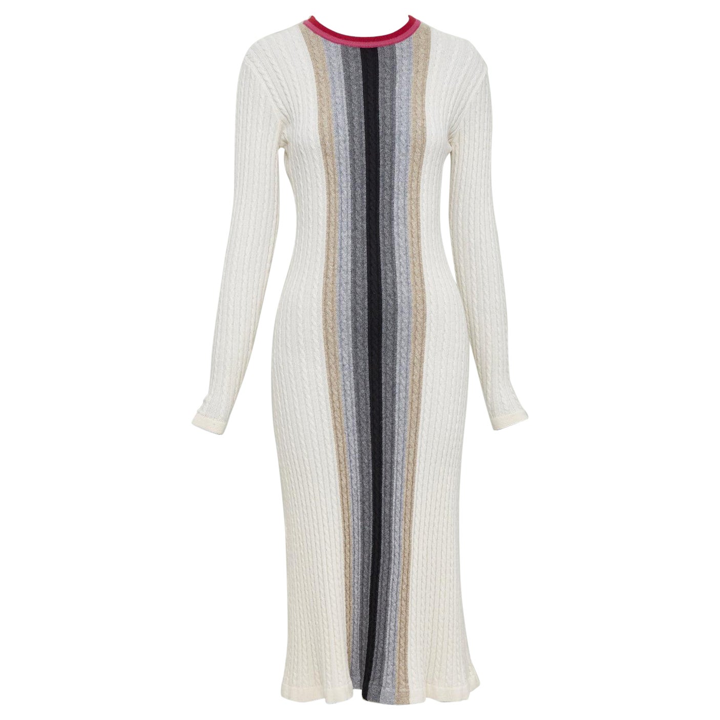 MARCO DE VINCENZO Vestido de punto acanalado a rayas 100% cachemira FR38 M en venta