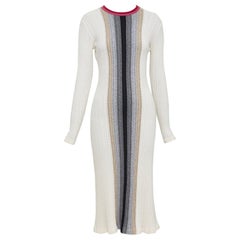MARCO DE VINCENZO 100% Kaschmir Colorblock gestreiftes Rippstrickkleid FR38 M