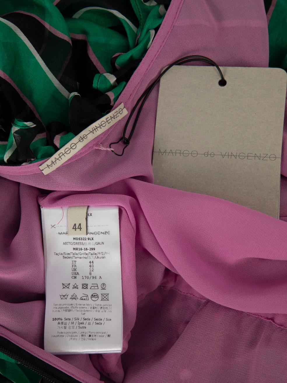 Marco de Vincenzo Green One Shoulder Ruffle Dress Size L For Sale 3