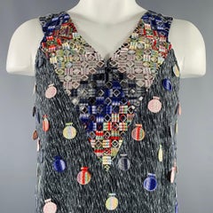 Marco De Vincenzo IT 40 Estimated US 4 Blue Embellished Sleeveless Top