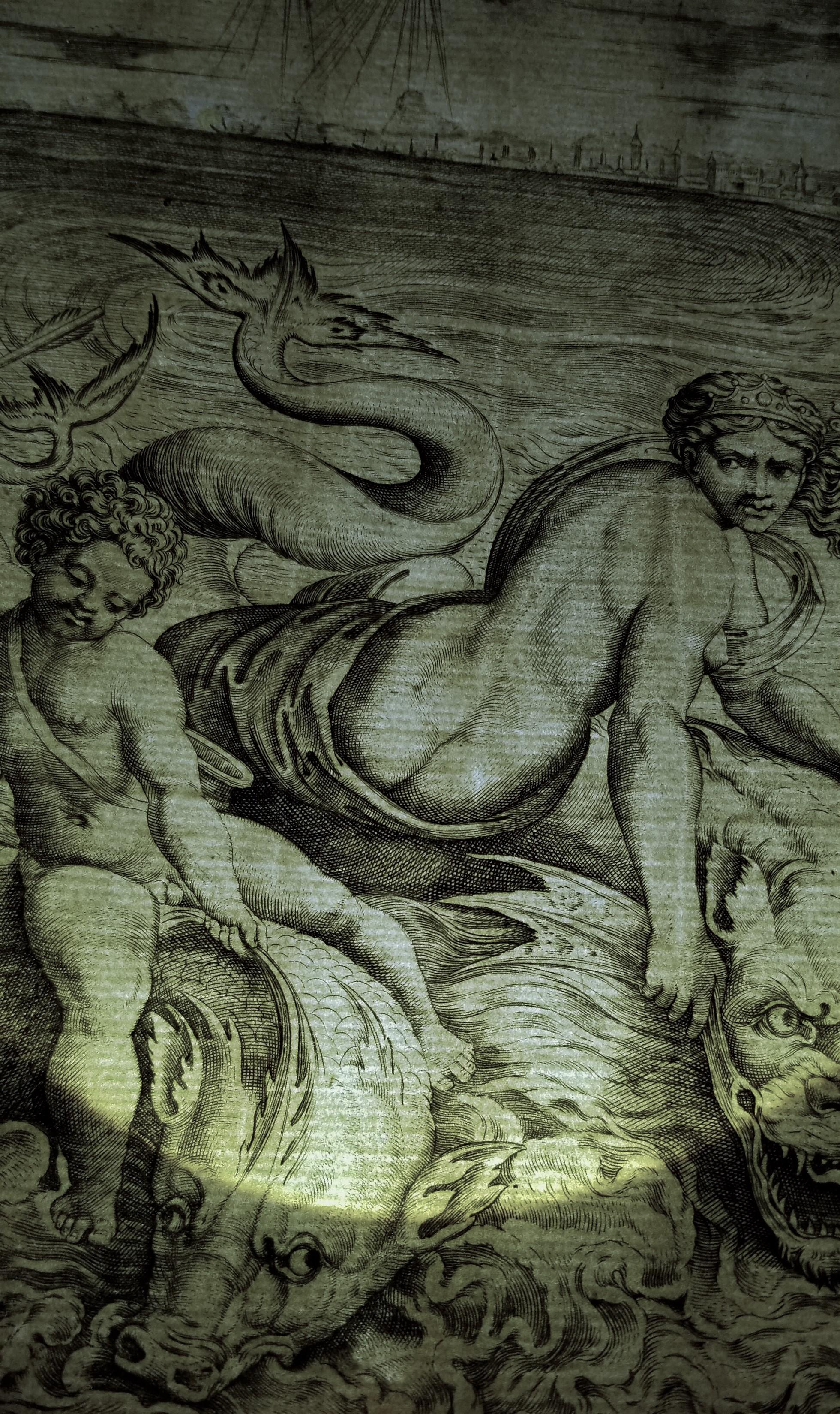 Venere e Amore sui Delfini (Venus und Amor auf Delphinen) /// Altmeister Raphael im Angebot 15