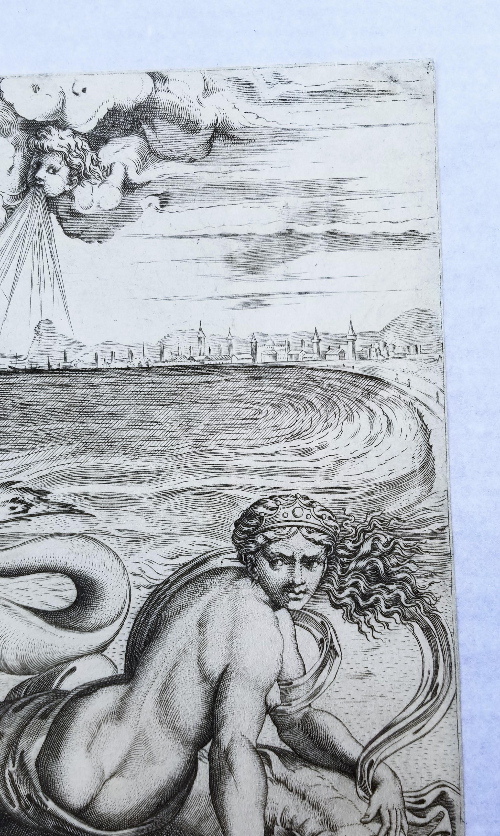 Venere e Amore sui Delfini (Vénus et Cupidon sur des dauphins) /// Maîtres anciens Raphael en vente 1