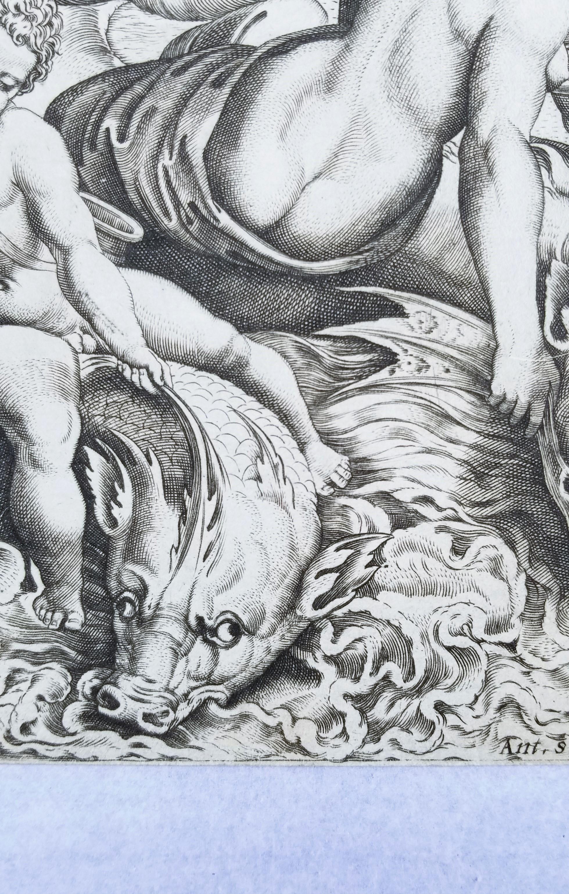 Venere e Amore sui Delfini (Vénus et Cupidon sur des dauphins) /// Maîtres anciens Raphael en vente 4