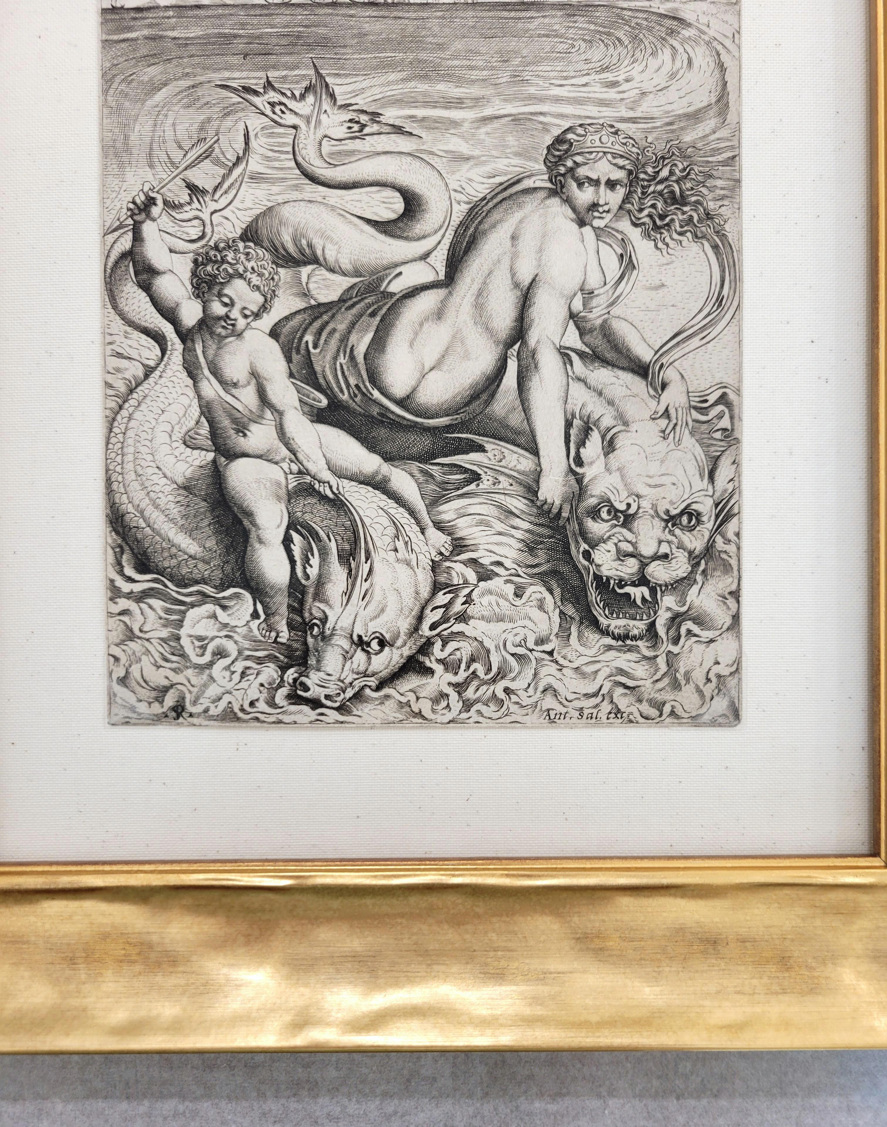 Venere e Amore sui Delfini (Venus y Cupido sobre los delfines) /// Maestros antiguos Rafael en venta 5