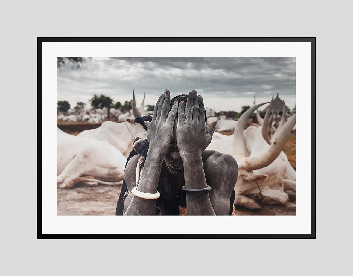 South Sudan Cattlemen Signed Limited Edition Framed Print  - Modern Photograph by marco di lauro