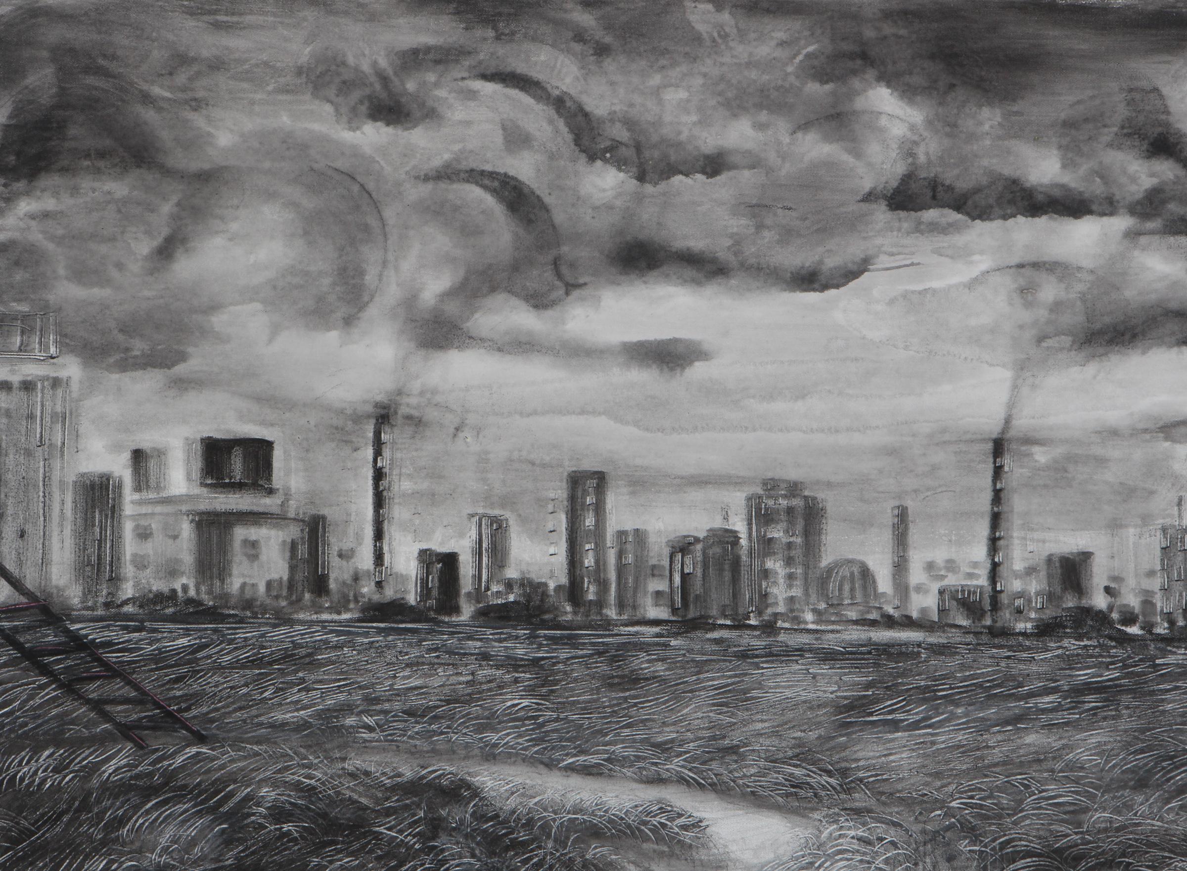 Marco Evaristt komposition, Acryl auf Leinwand