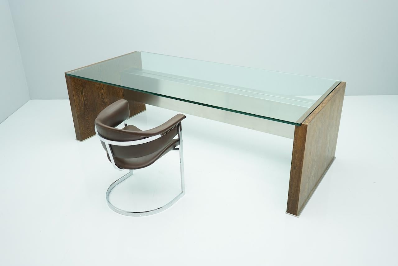 Marco Fantoni Executive Writing Desk for Tecno in Wenge, Italy, 1960s For Sale 3