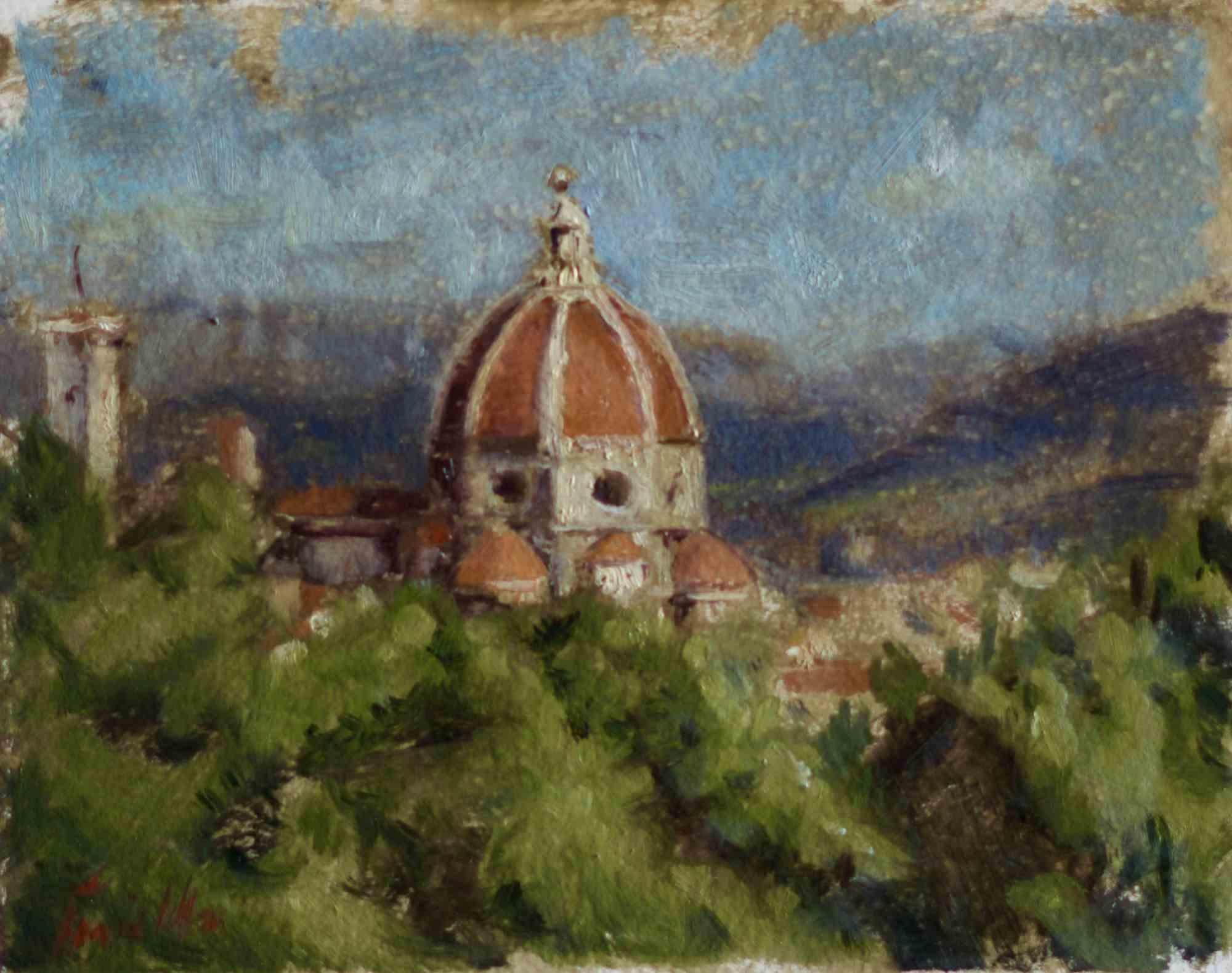 Veduta di Firenze dal Giardino delle Rose - Ölgemälde von Marco Fariello - 2025