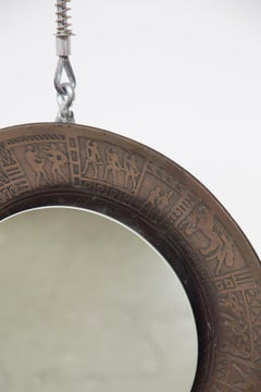 Specchio da parete di metà secolo in rame di Marco Furgeri