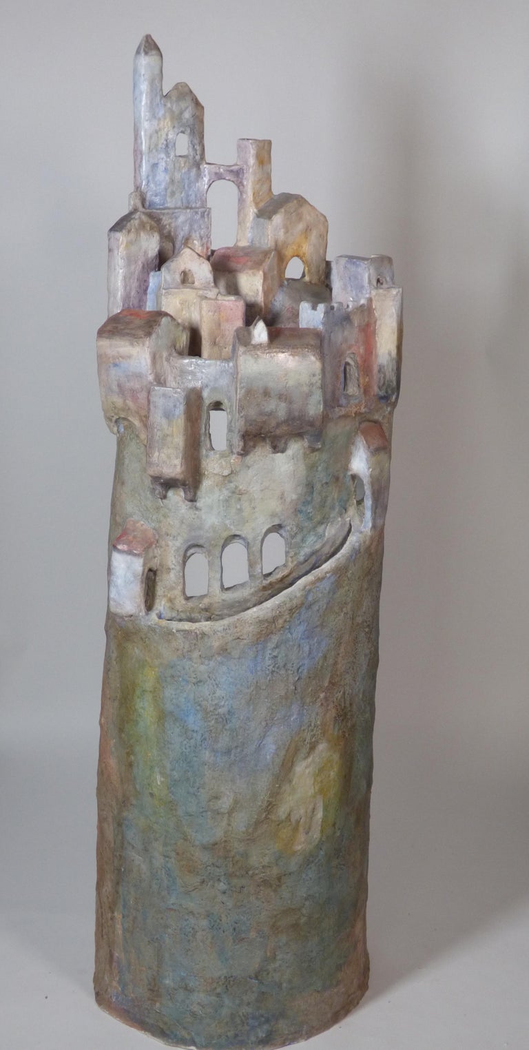 Image showcasing Marco Laganà Papier Mâché Light Sculpture Città Meteora Model 1 Unique ...