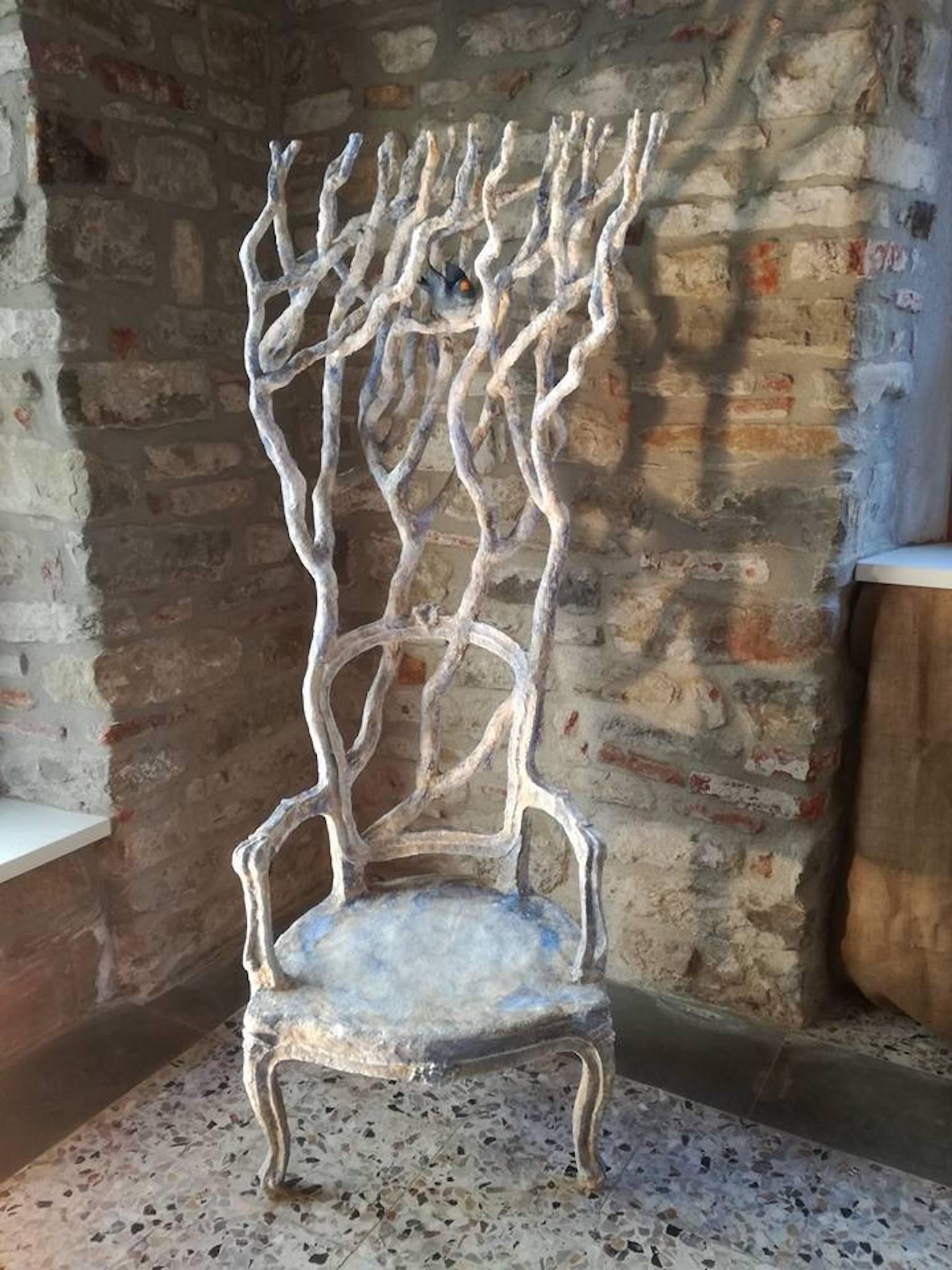 Paper Marco Laganà Papier Mâché Sculpture Chair Tra le tue Braccia Unique Piece For Sale