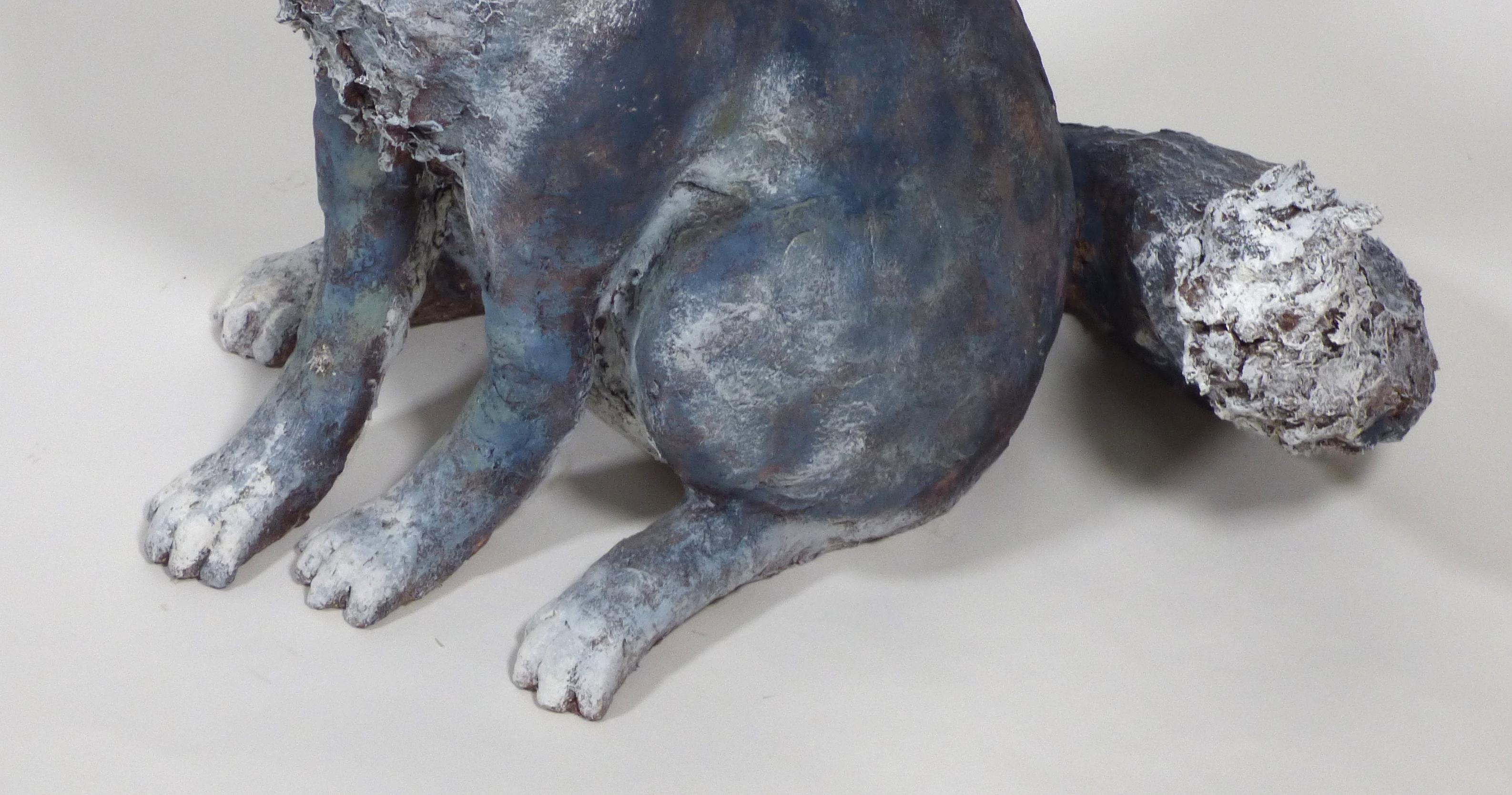 italien Marco Lagan - Sculpture de loup en papier mâché - Pièce unique en vente