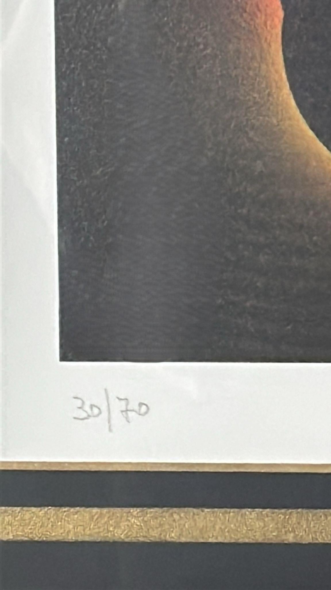 Marco Lodola Screenprint on Paper (No. 30/70) with Mirrored Frame For Sale 5