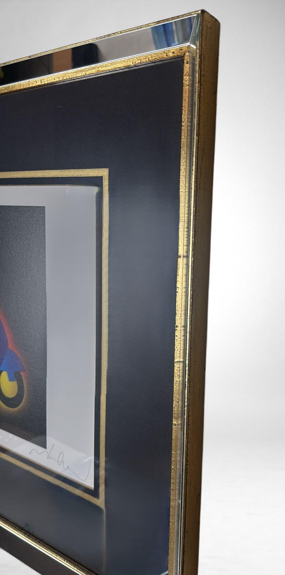 Marco Lodola Screenprint on Paper (No. 30/70) with Mirrored Frame For Sale 7