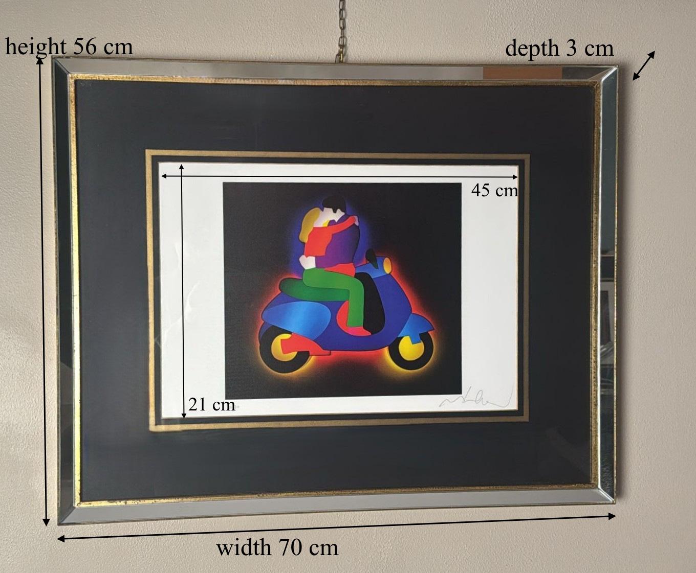 Marco Lodola Screenprint on Paper (No. 30/70) with Mirrored Frame For Sale 11