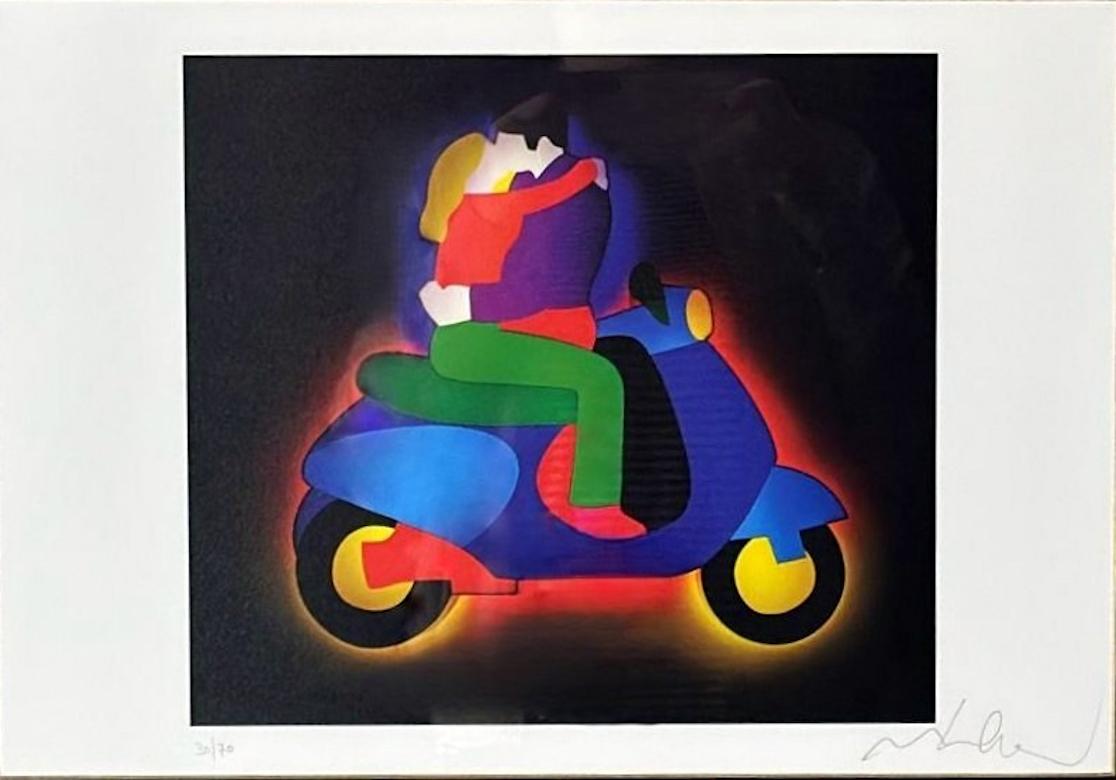 Italian Marco Lodola Screenprint on Paper (No. 30/70) with Mirrored Frame For Sale
