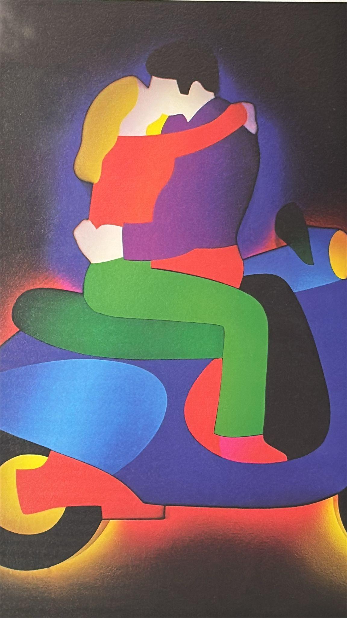 Marco Lodola Screenprint on Paper (No. 30/70) with Mirrored Frame In Good Condition For Sale In Prato, Tuscany