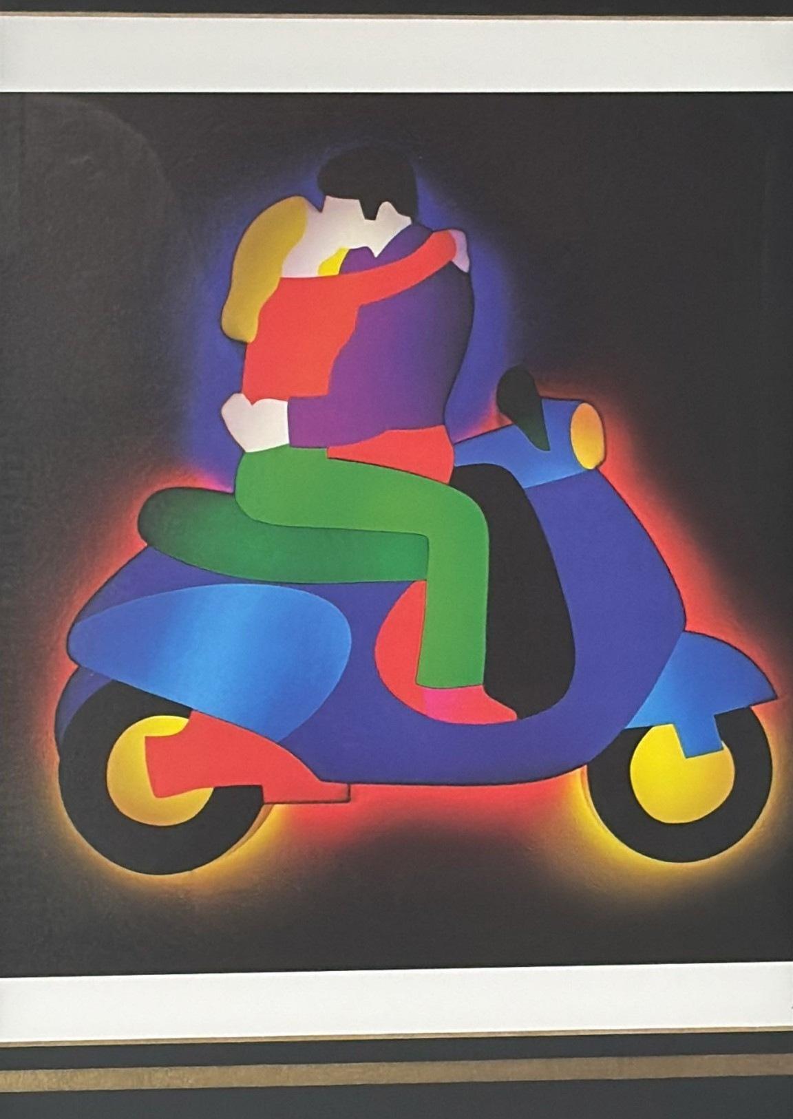 20th Century Marco Lodola Screenprint on Paper (No. 30/70) with Mirrored Frame For Sale