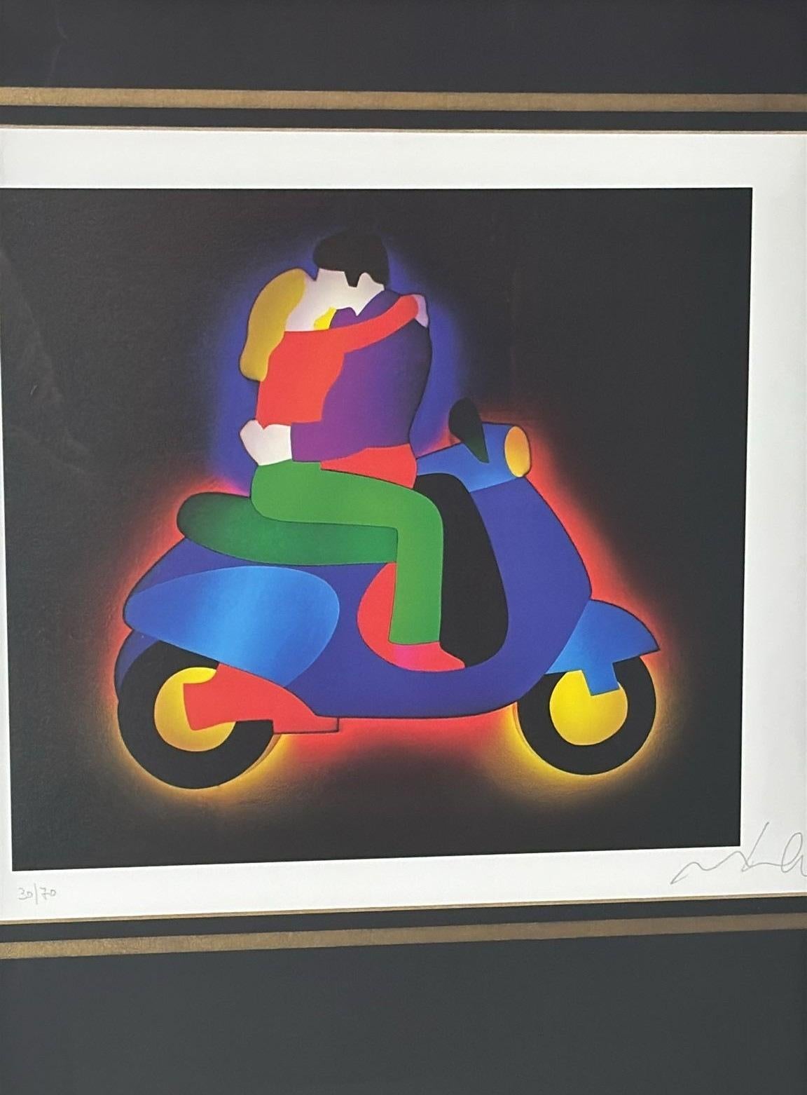 Marco Lodola Screenprint on Paper (No. 30/70) with Mirrored Frame For Sale 1