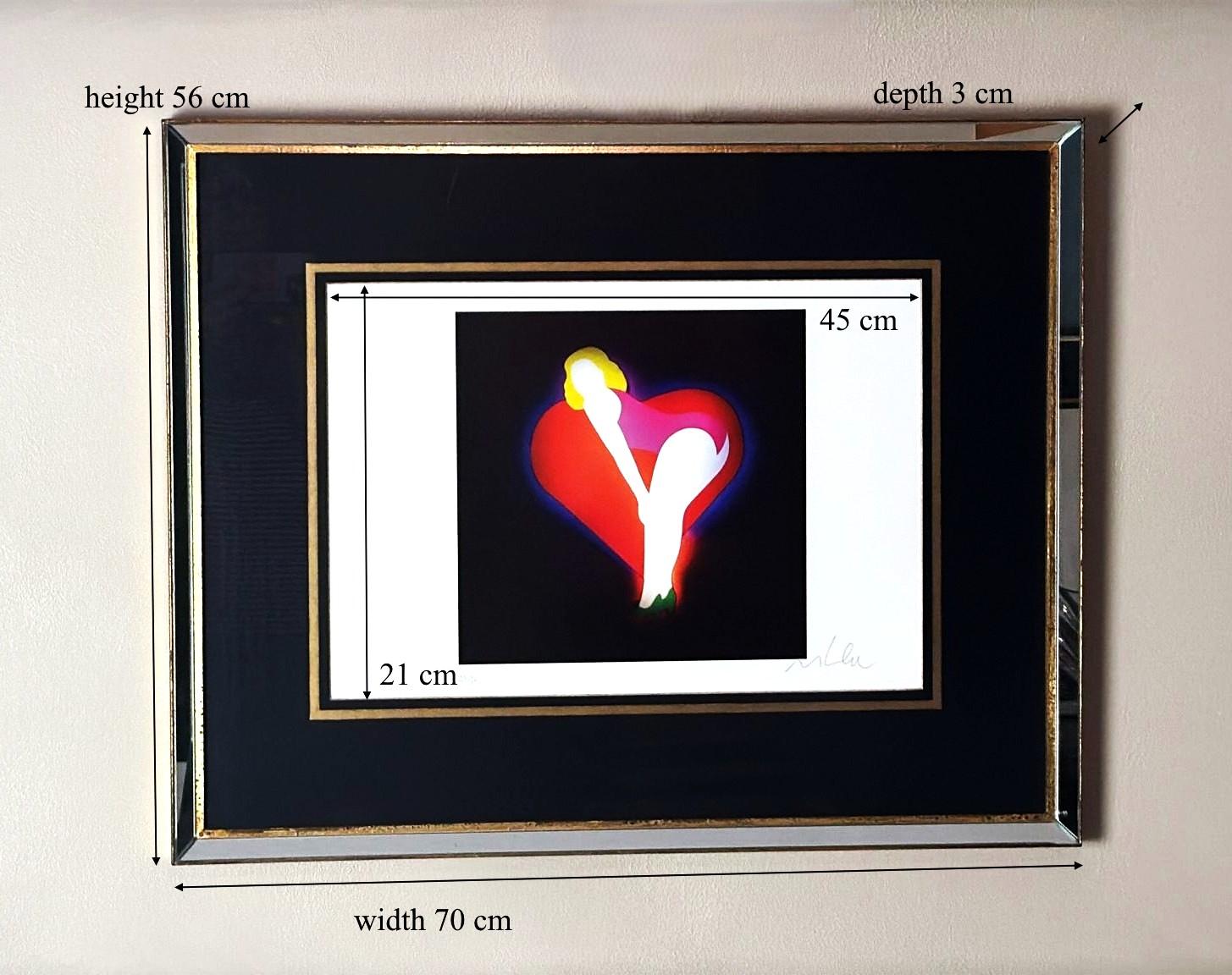 Marco Lodola Silkscreen On Paper (No. 28/70) In Mirrored Frame For Sale 13