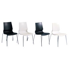 Marco Maran for Knoll, 'Gigi' Side Black & White Chairs, Set of 4