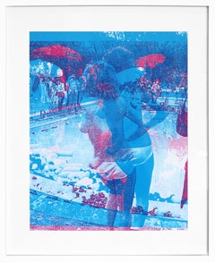 Blue Swimming Pool - Framed Iconic Photograph 1970s Pop Art Era Beverly Hills