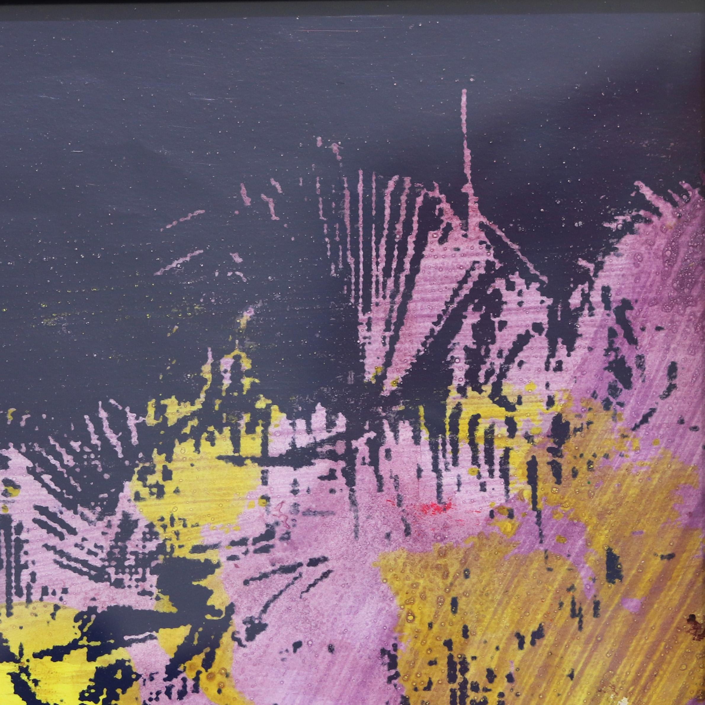 Palmes violettes et jaunes - Photographie d'art pop de palmier vibrant encadrée  en vente 4