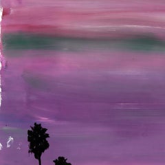 Wasted Sunset Rauchlila - Leuchtend Palmenbaum Pop-Fotografie Kunst